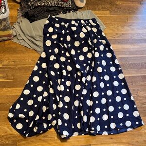 Navy Polka Dot Skirt